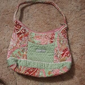 Vera Bradley Pink and Green Patchwork Shoulder Bag
